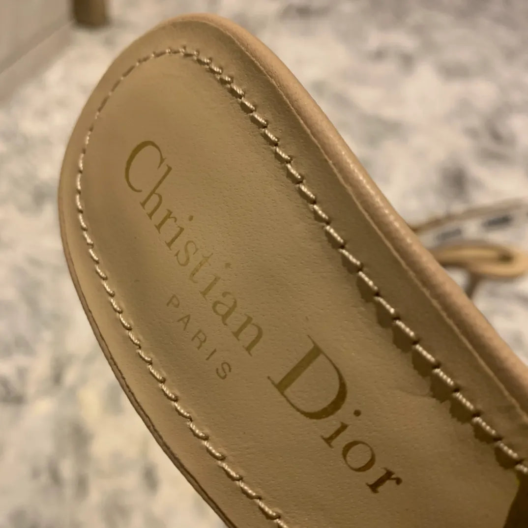 Dior Women's J'Adior Slingback Heels Apricot Technical Fabric 340488