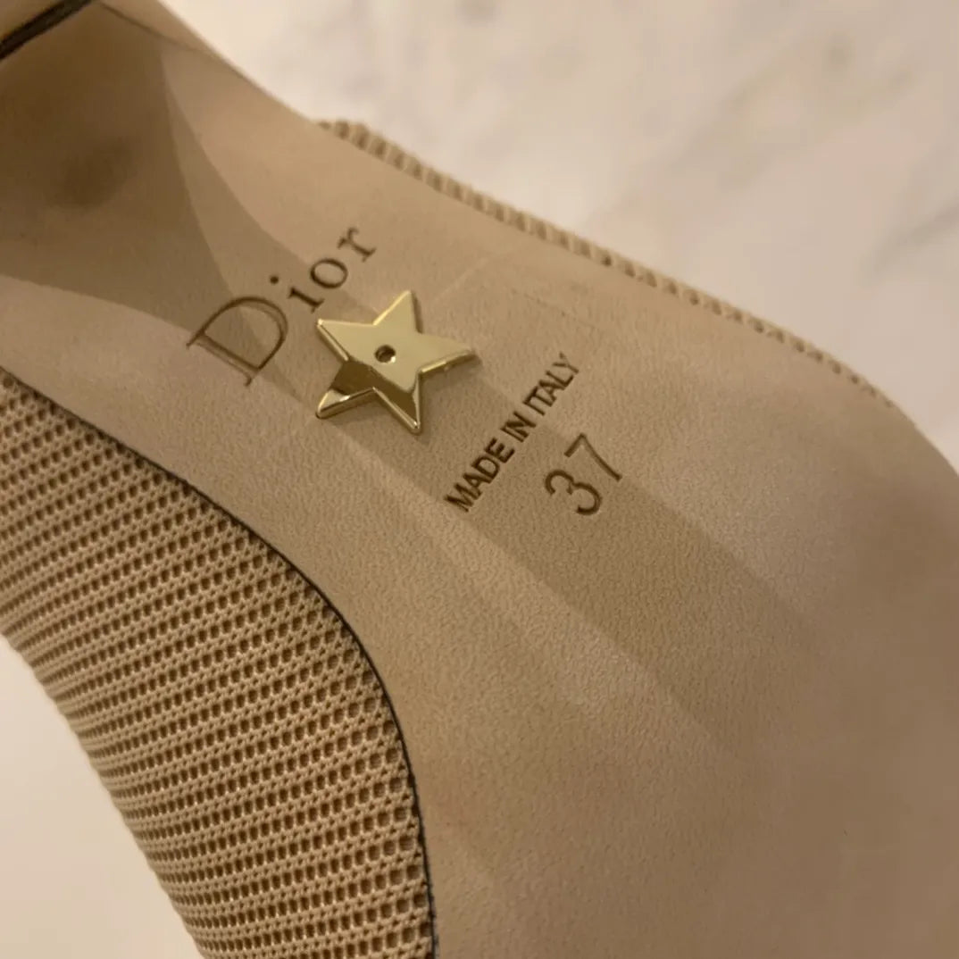 Dior Women's J'Adior Slingback Heels Apricot Technical Fabric 340488