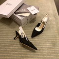 Dior Women's J'Adior Slingback Heels Black Technical Fabric 340476