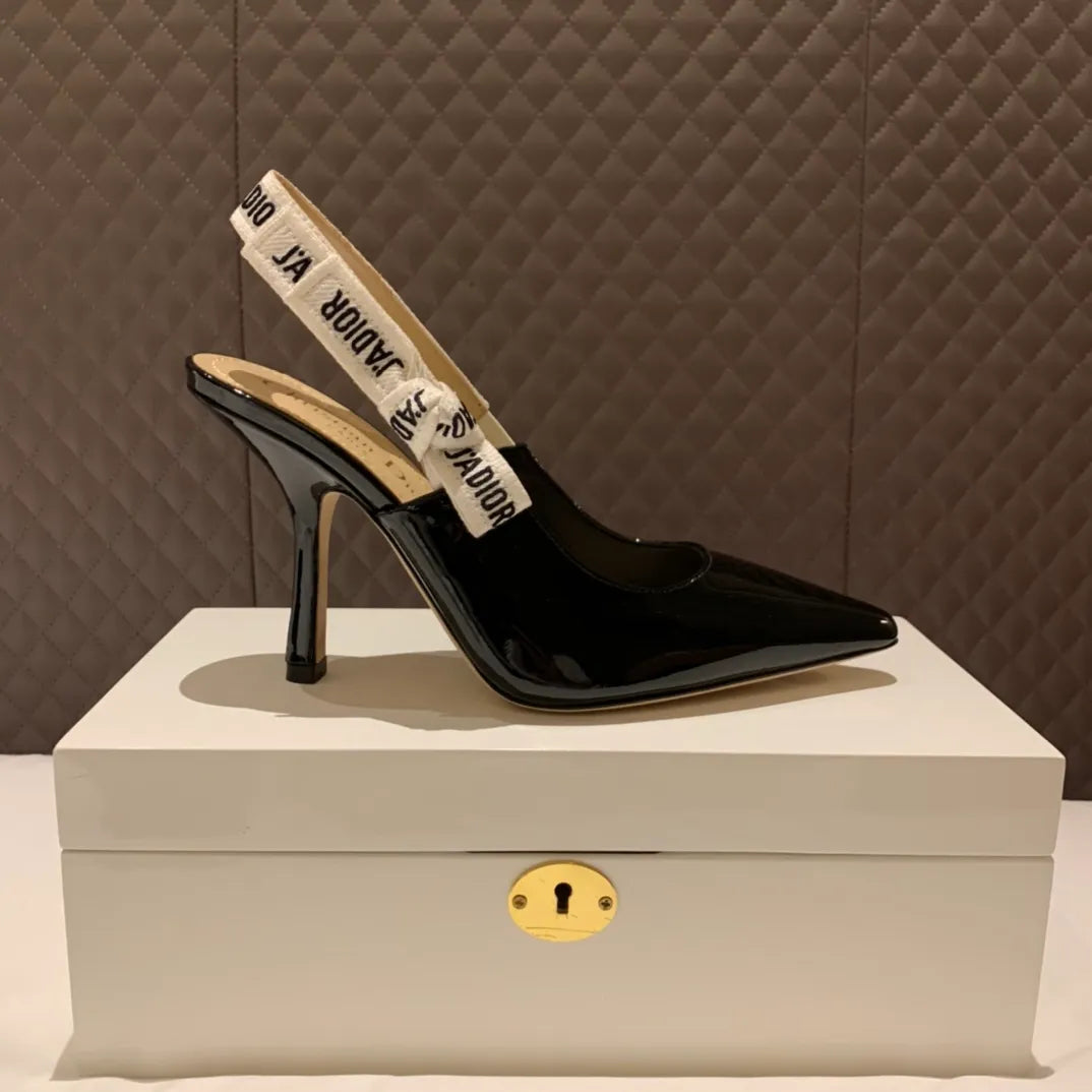 Dior Women's J'Adior Heels Black Patent Calfskin 340501
