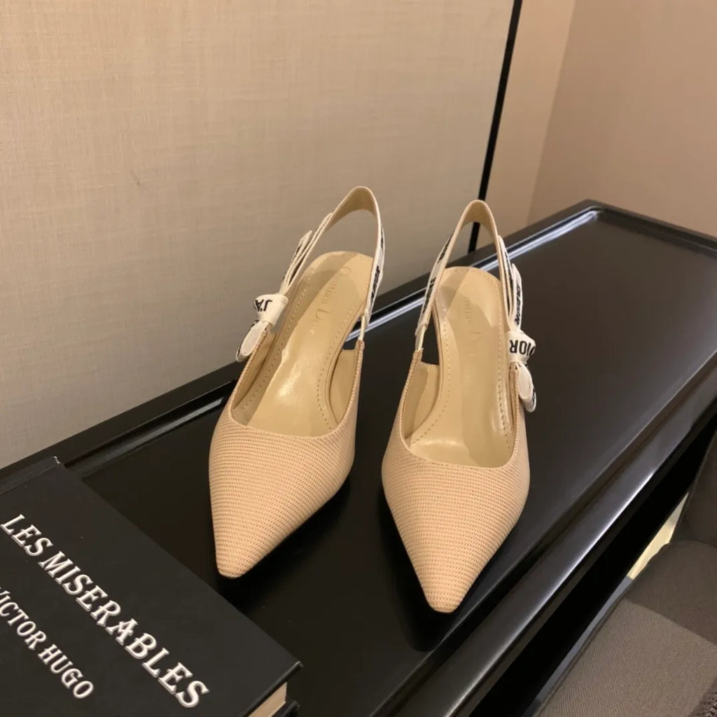 Dior Women's J'Adior Slingback Heels Apricot Technical Fabric 340491