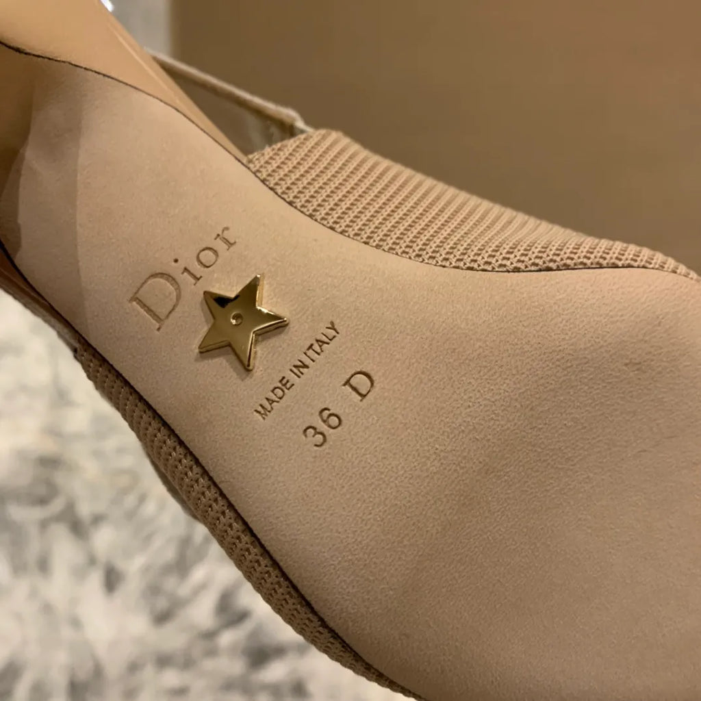 Dior Women's J'Adior Slingback Heels Apricot Technical Fabric 340491