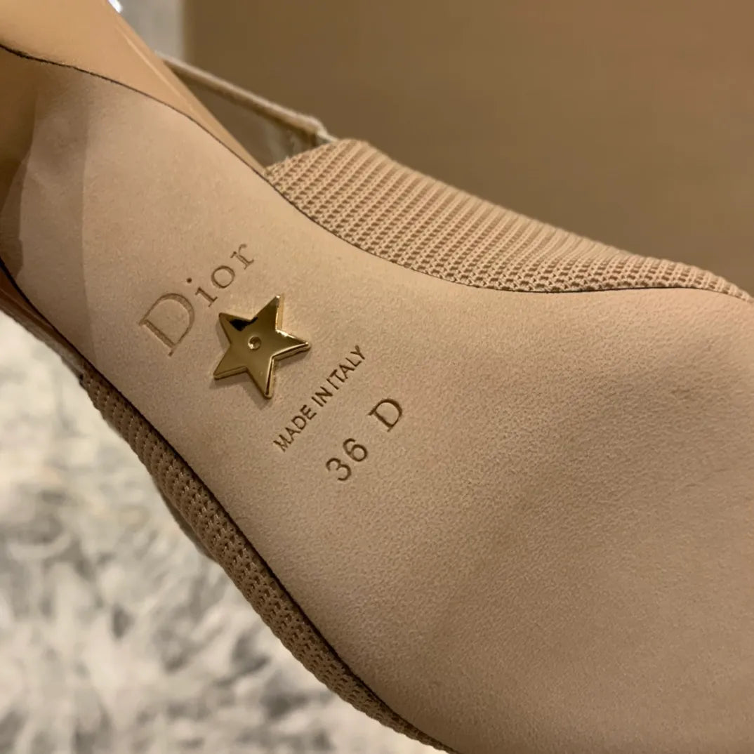 Dior Women's J'Adior Slingback Heels Apricot Technical Fabric 340491