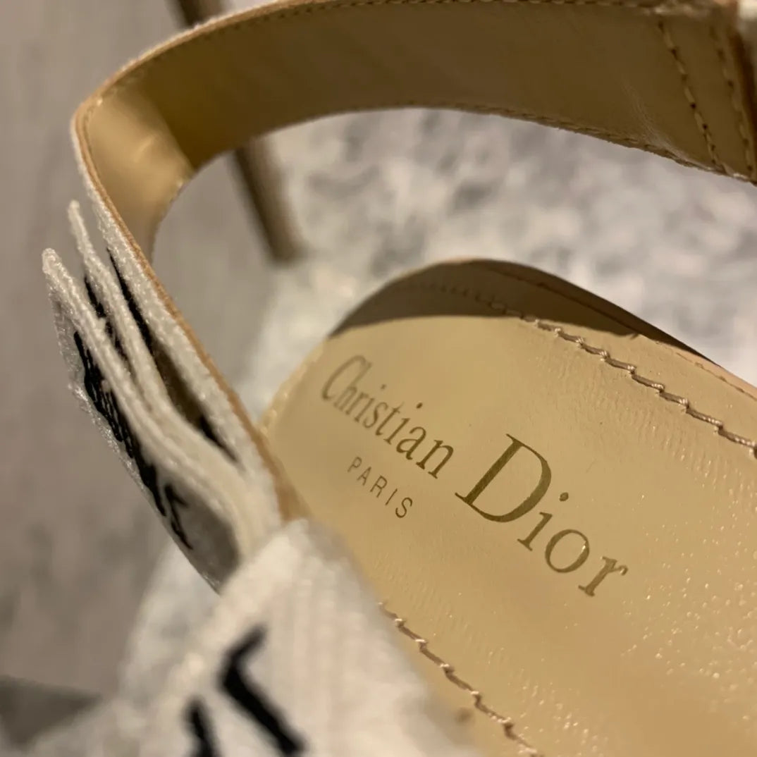 Dior Women's J'Adior Slingback Heels Apricot Technical Fabric 340491