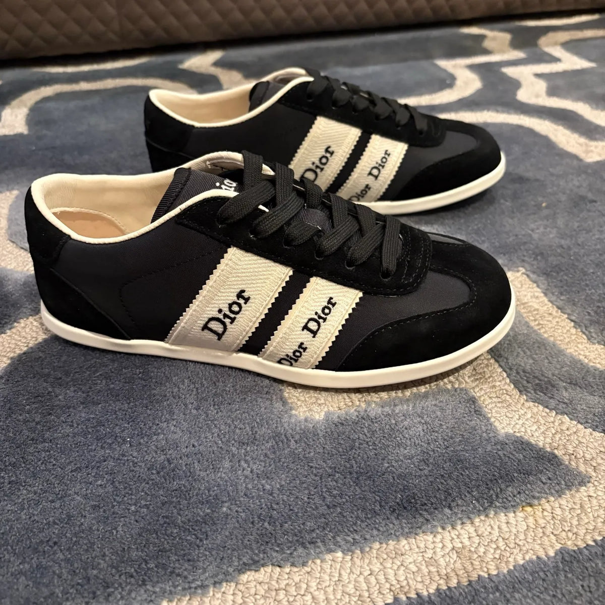 Dior Women's Ribbon Sneakers Technical Fabric Suede Leather 339069