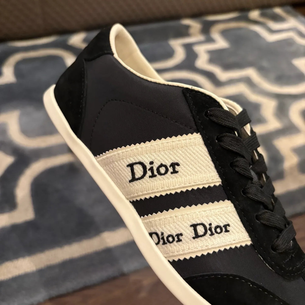 Dior Women's Ribbon Sneakers Technical Fabric Suede Leather 339069