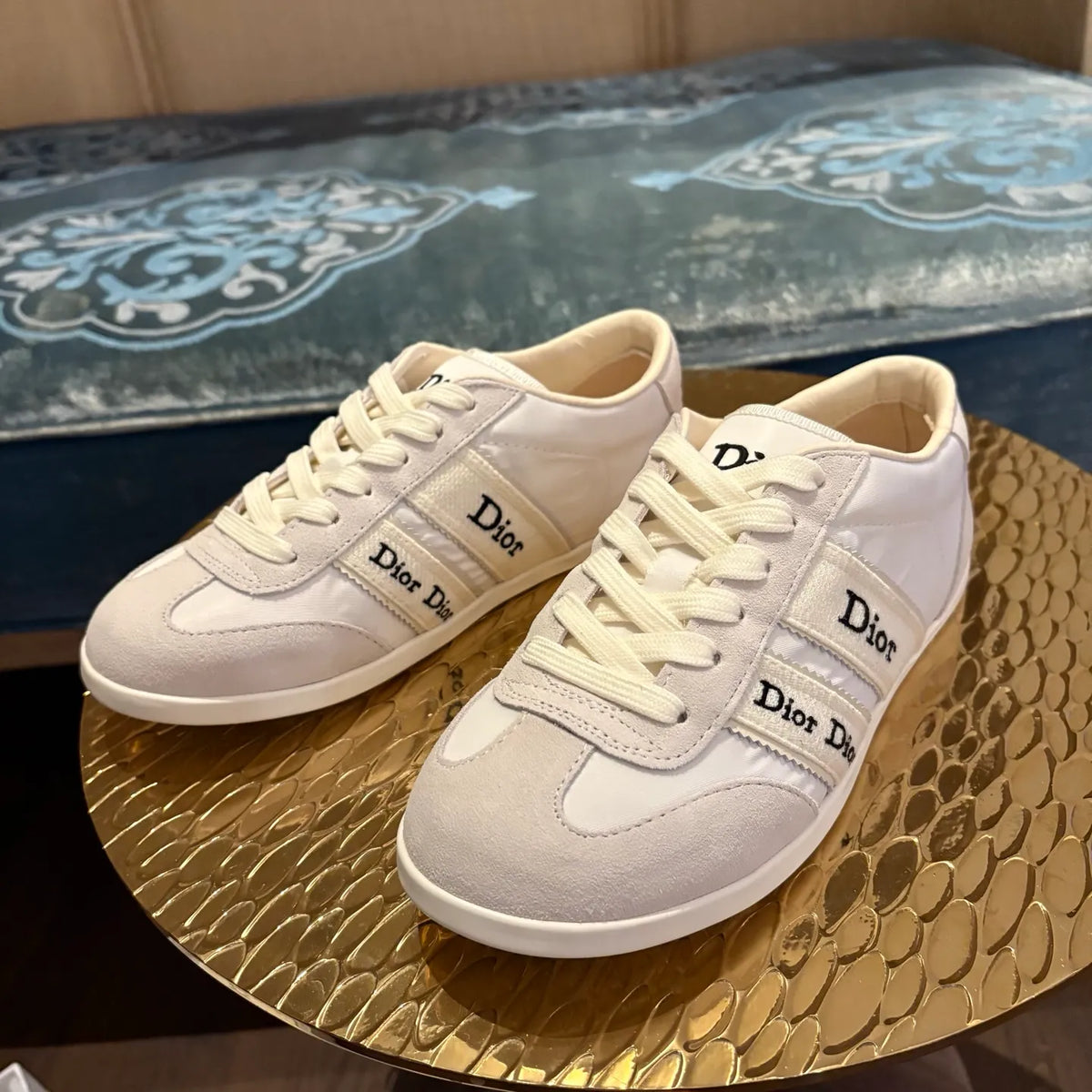 Dior Women's Ribbon Sneakers Technical Fabric Suede Leather 340435