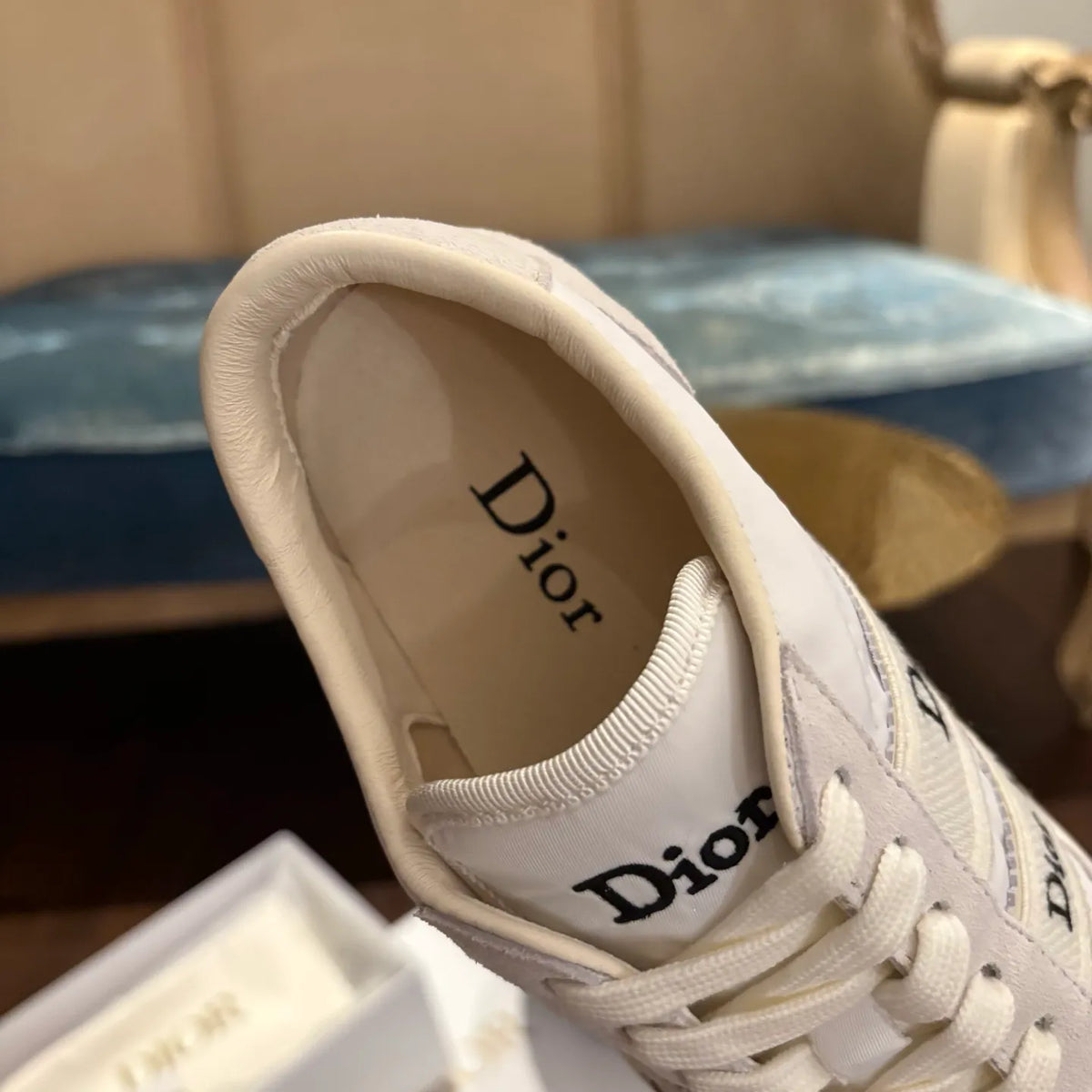 Dior Women's Ribbon Sneakers Technical Fabric Suede Leather 340435