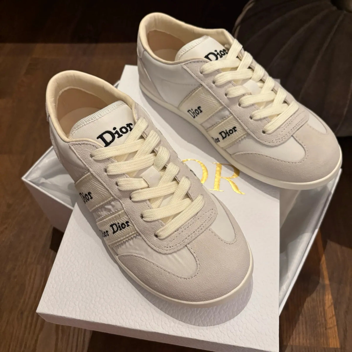 Dior Women's Ribbon Sneakers Technical Fabric Suede Leather 340435