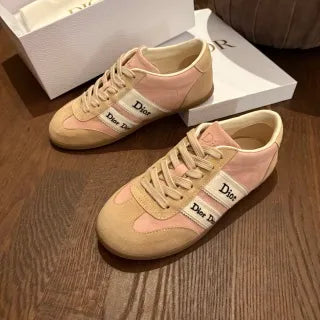 Dior Women's Ribbon Sneakers Technical Fabric Suede Leather 340437