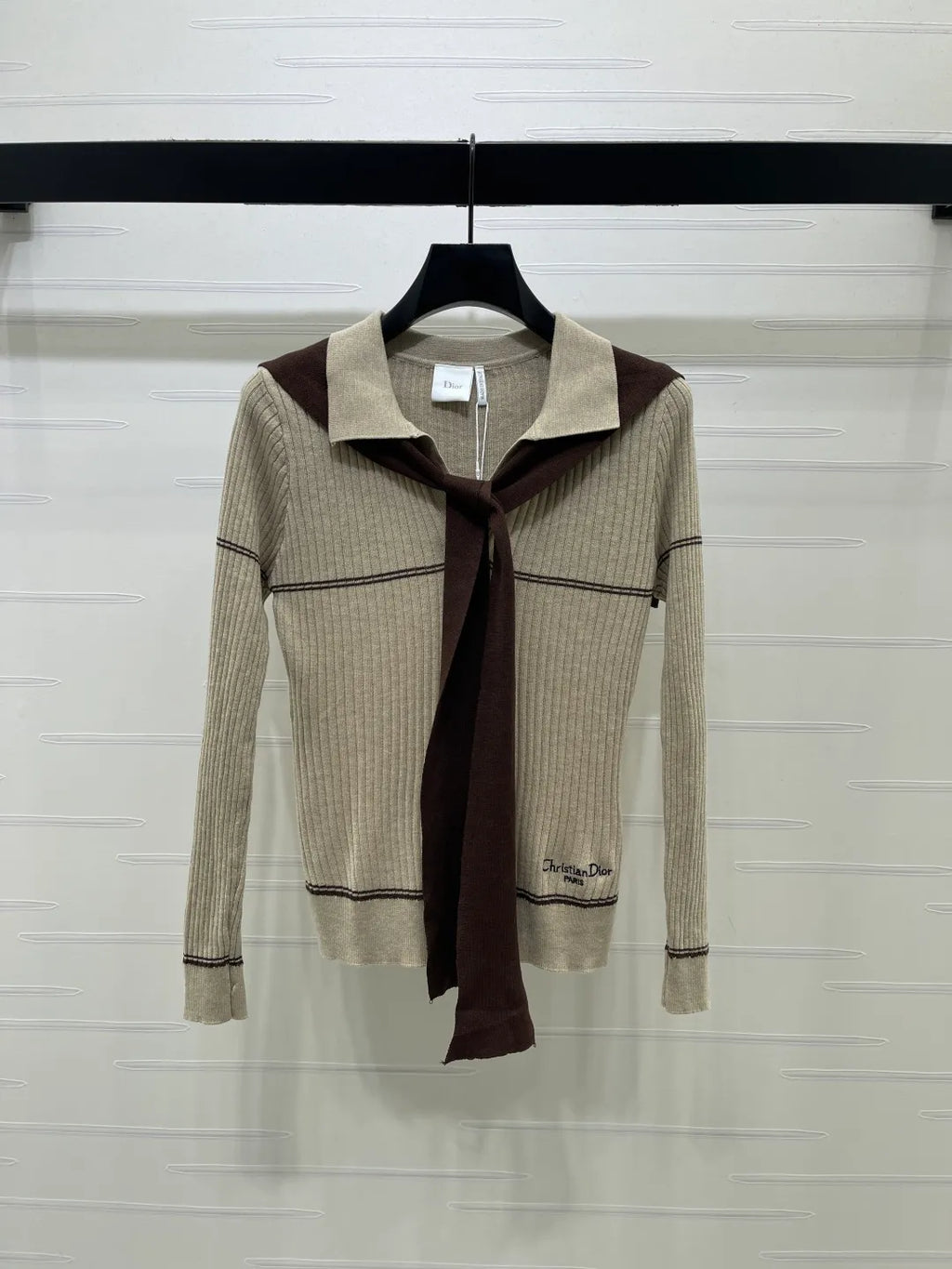 Dior Women's Shawl Collar Knit Top