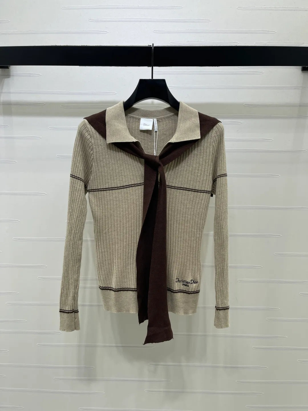 Dior Women's Shawl Collar Knit Top