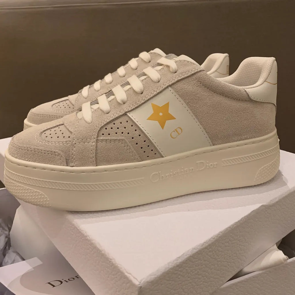 Dior Women's Stdr 24 Platform Sneakers Beige Suede Leather 340470