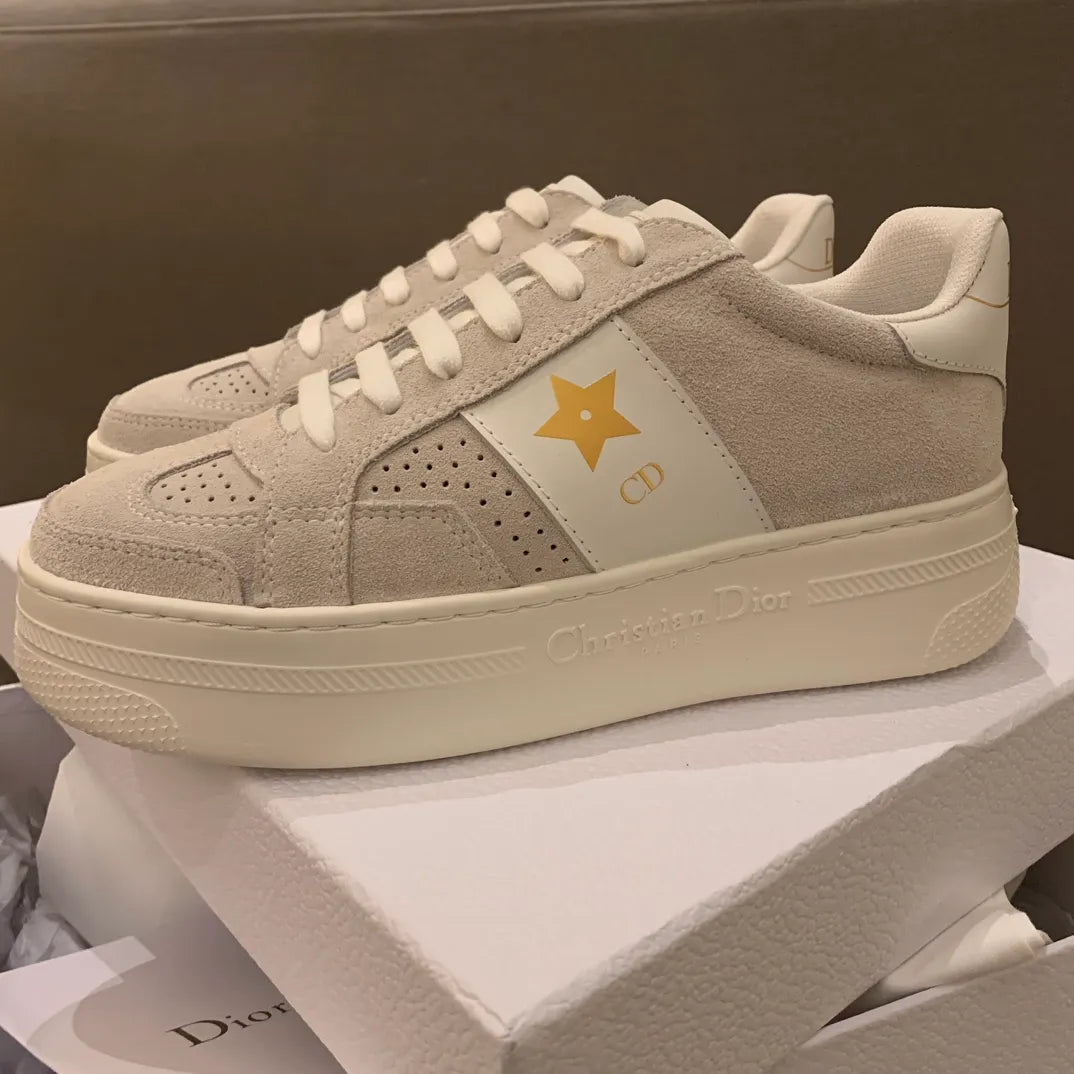 Dior Women's Stdr 24 Platform Sneakers Beige Suede Leather 340470