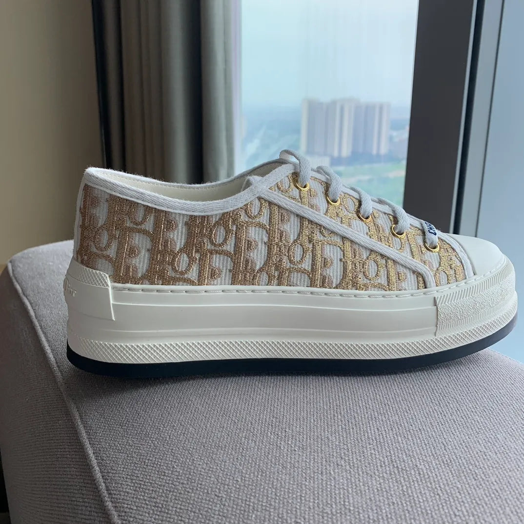 Dior Women's Walk'n'Dior Platform Sneakers Embroidered Canvas 340443