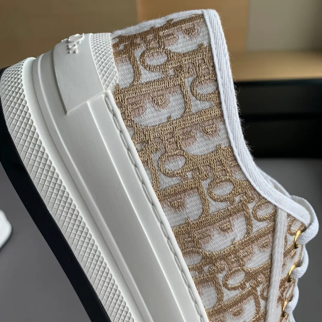 Dior Women's Walk'n'Dior Platform Sneakers Embroidered Canvas 340443