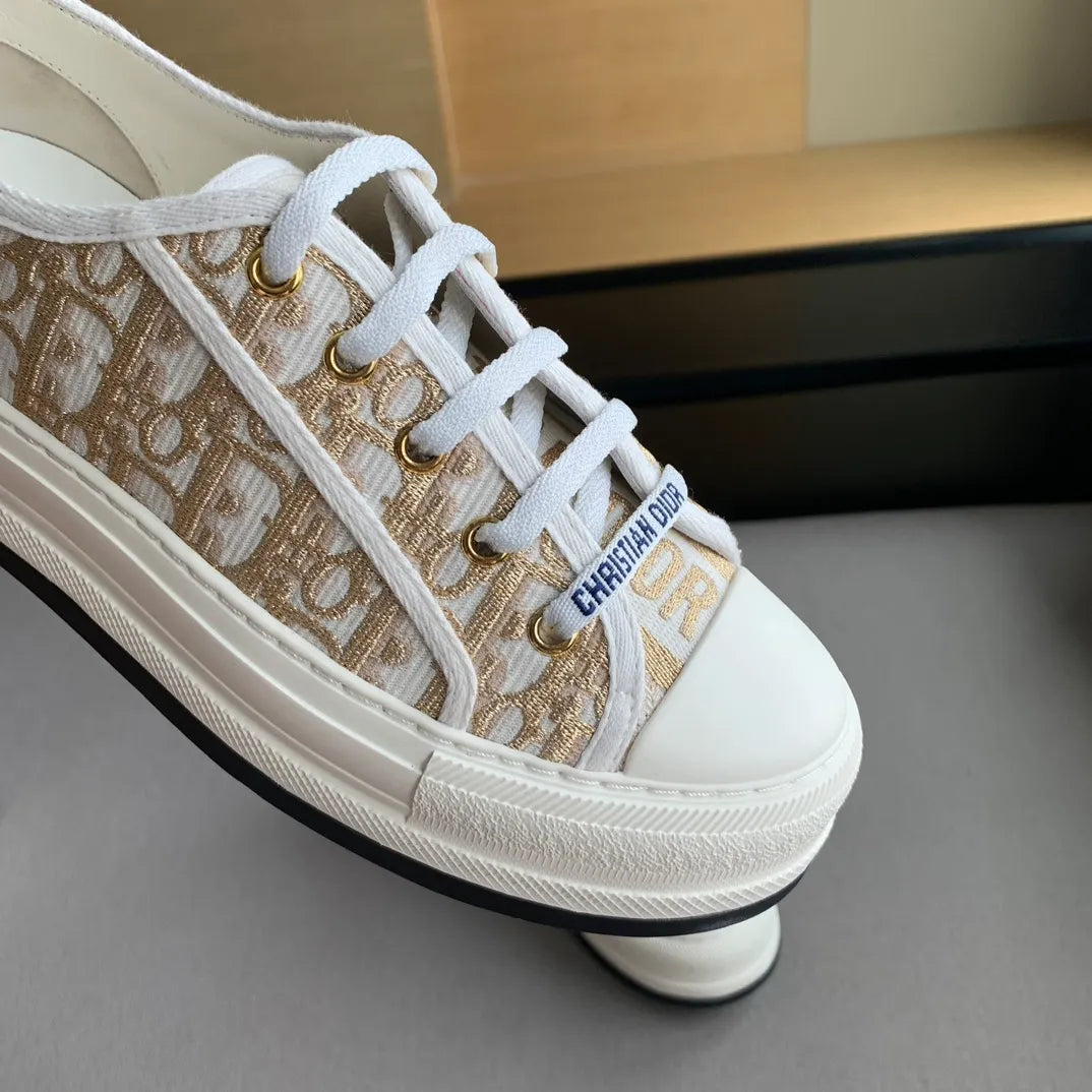 Dior Women's Walk'n'Dior Platform Sneakers Embroidered Canvas 340443