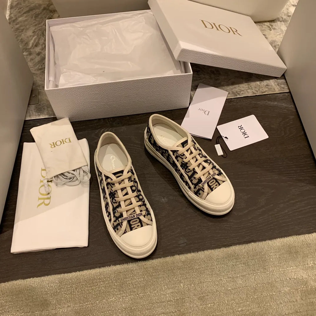 Dior Women's Walk'n'Dior Platform Sneakers Embroidered Canvas 340450