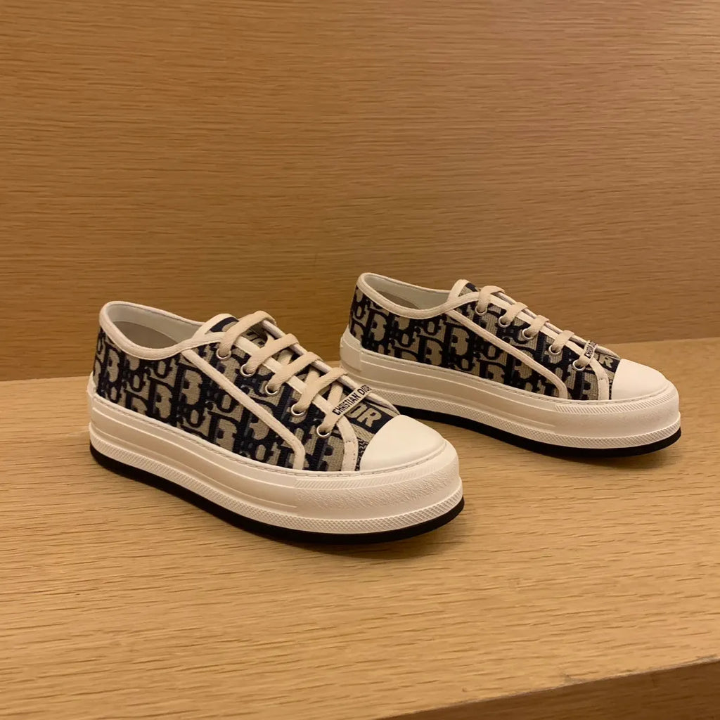 Dior Women's Walk'n'Dior Platform Sneakers Embroidered Canvas 340450