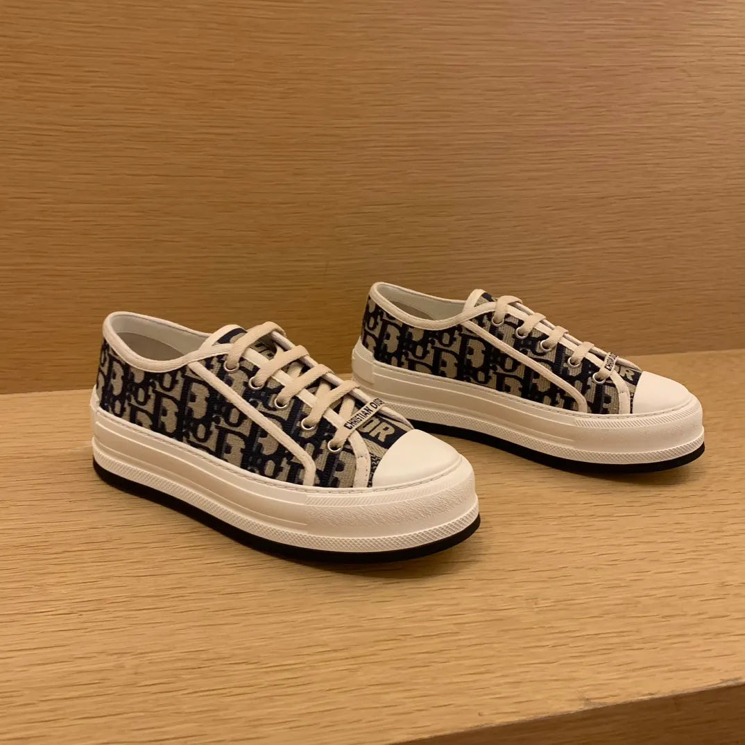 Dior Women's Walk'n'Dior Platform Sneakers Embroidered Canvas 340450