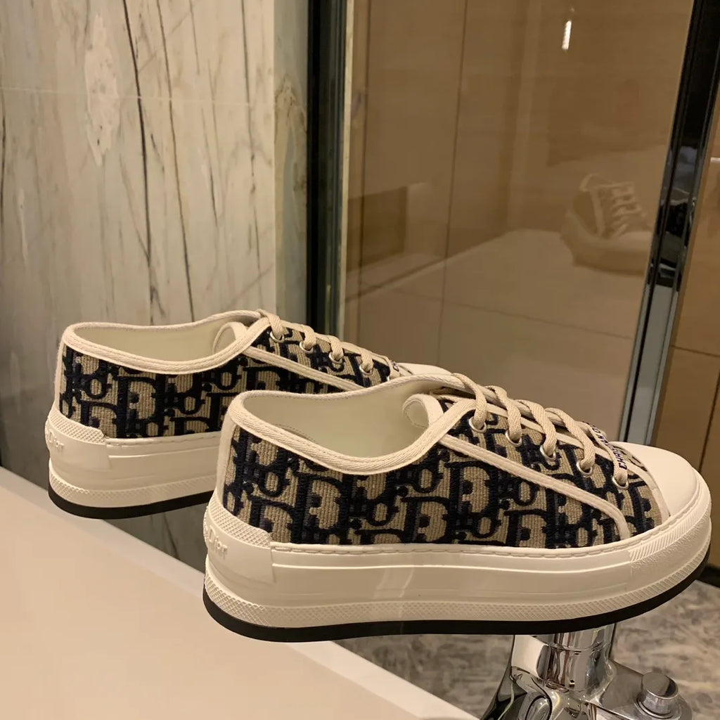 Dior Women's Walk'n'Dior Platform Sneakers Embroidered Canvas 340450