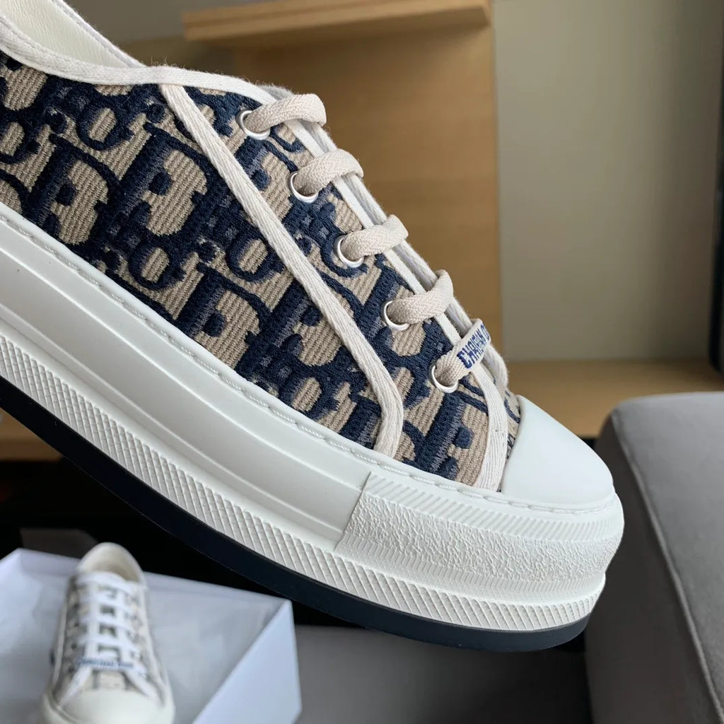 Dior Women's Walk'n'Dior Platform Sneakers Embroidered Canvas 340450