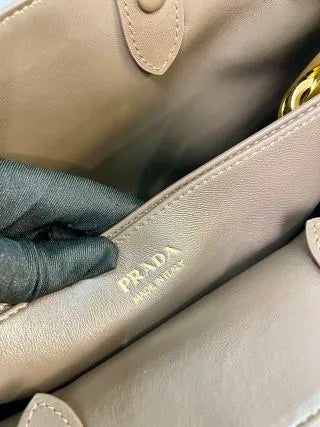 Double Bag Medium Tote Handbag Deerskin Leather 1BA417