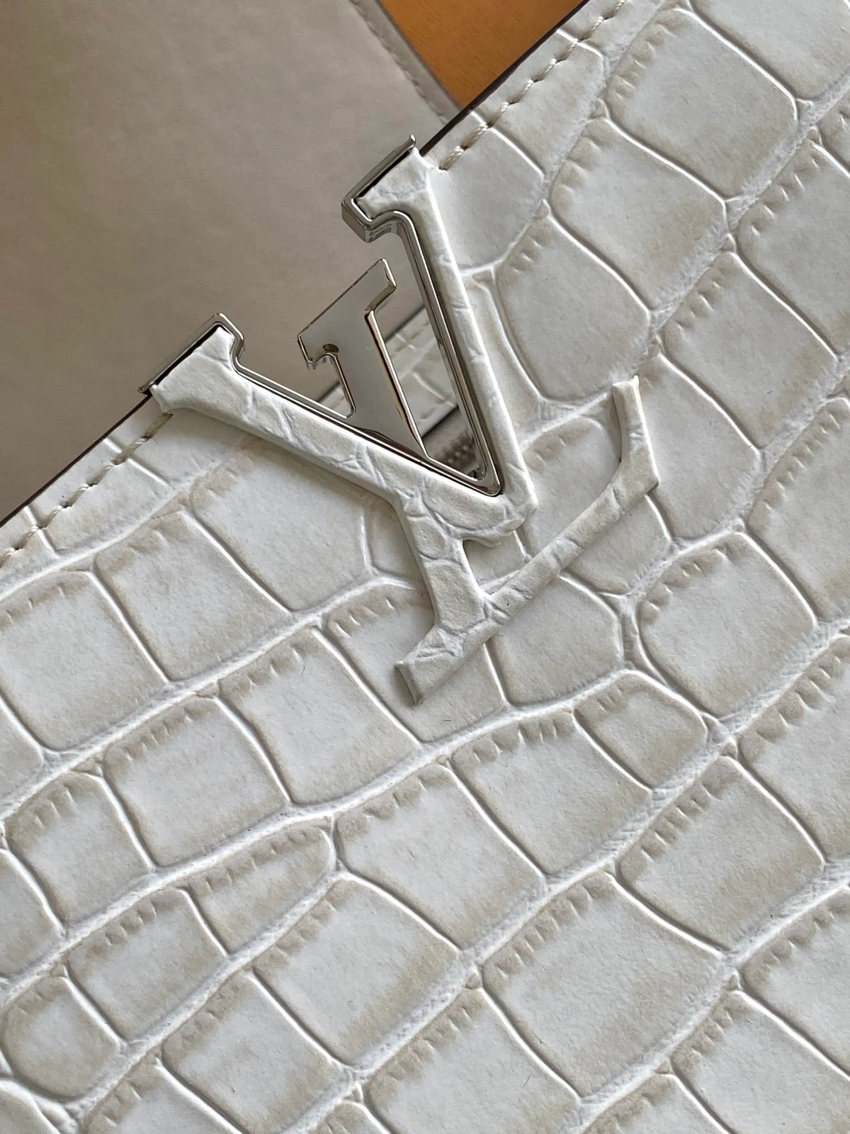 Dynamic Chip 10.6 in Sand Leather Handbag M92173