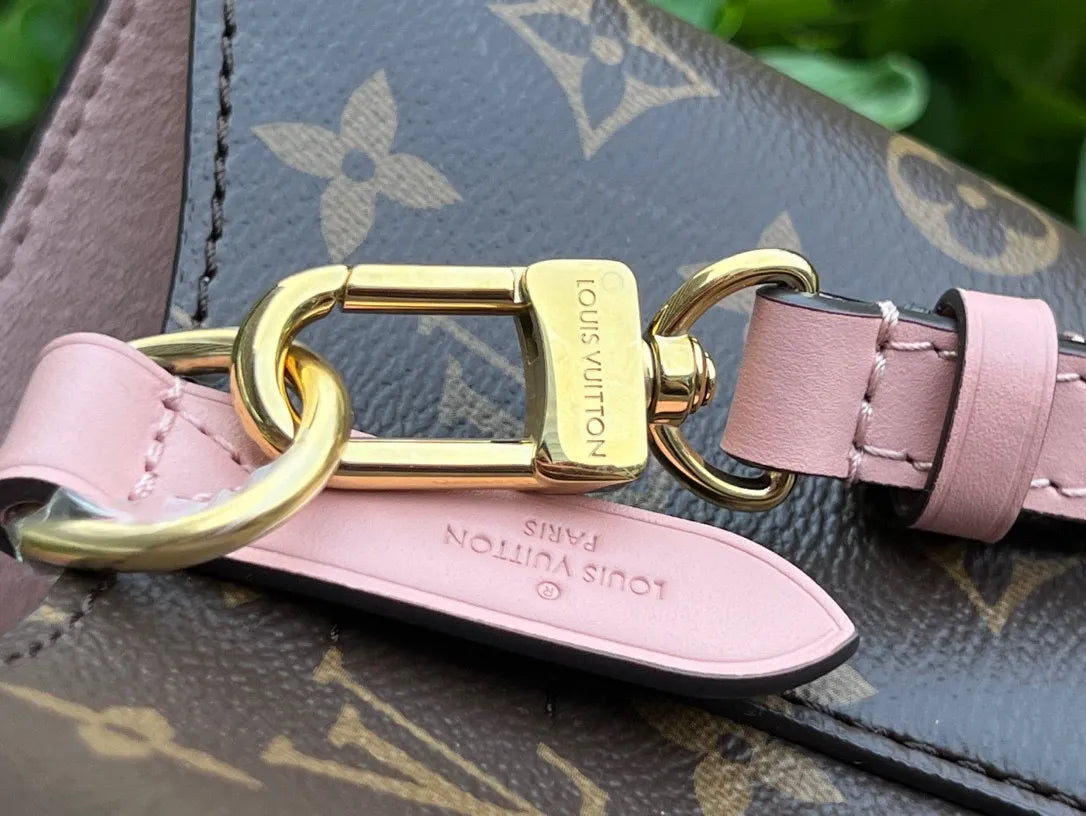 Classic Coated Fabric Bucket Handbag M44022 Pink