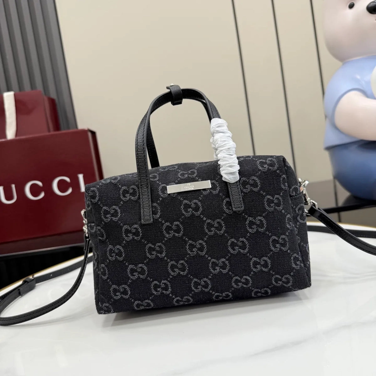 Generation GG Denim 7.9 in Boston Bag 875811