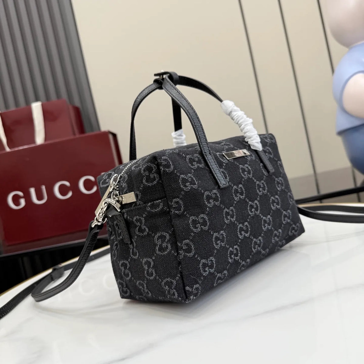Generation GG Denim 7.9 in Boston Bag 875811