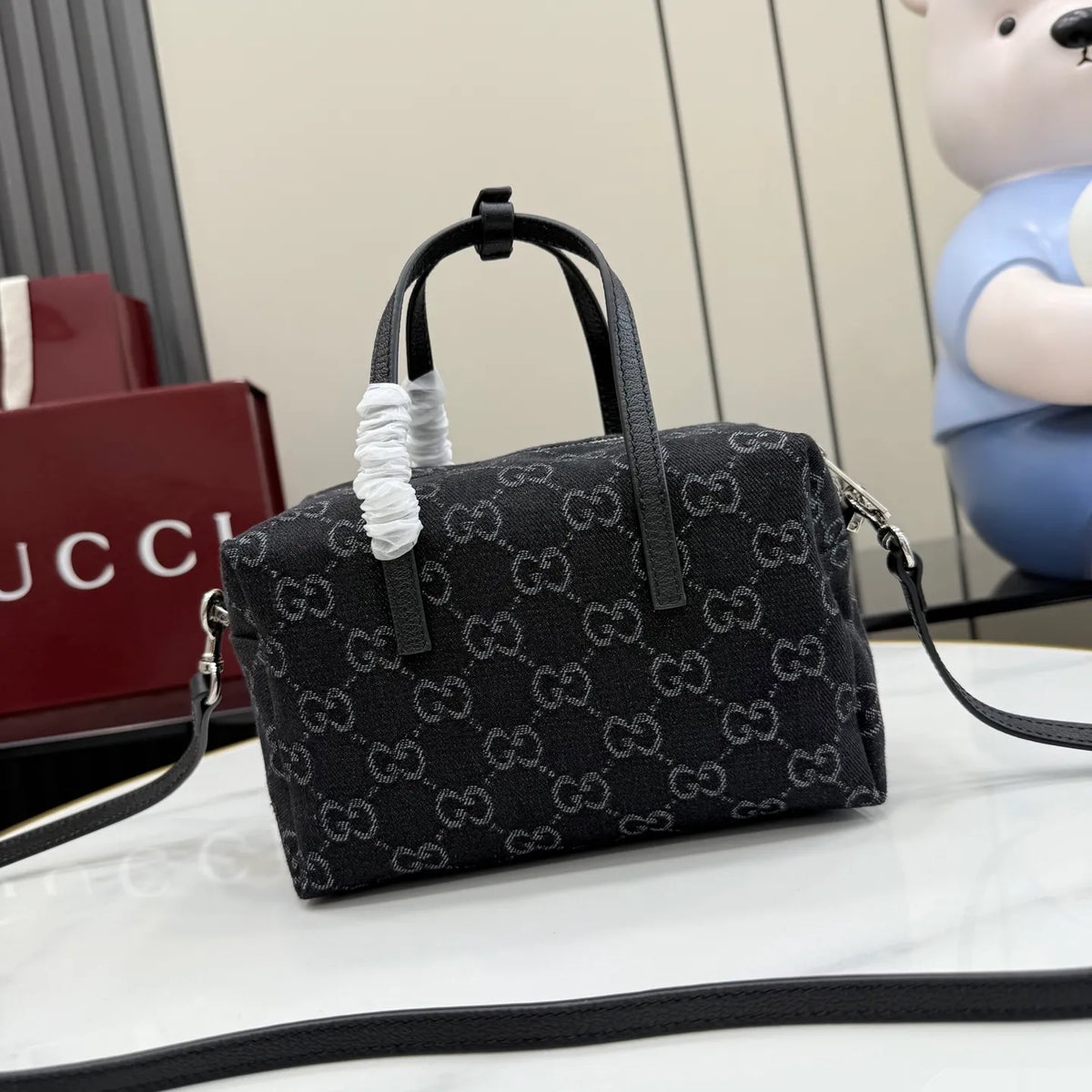 Generation GG Denim 7.9 in Boston Bag 875811