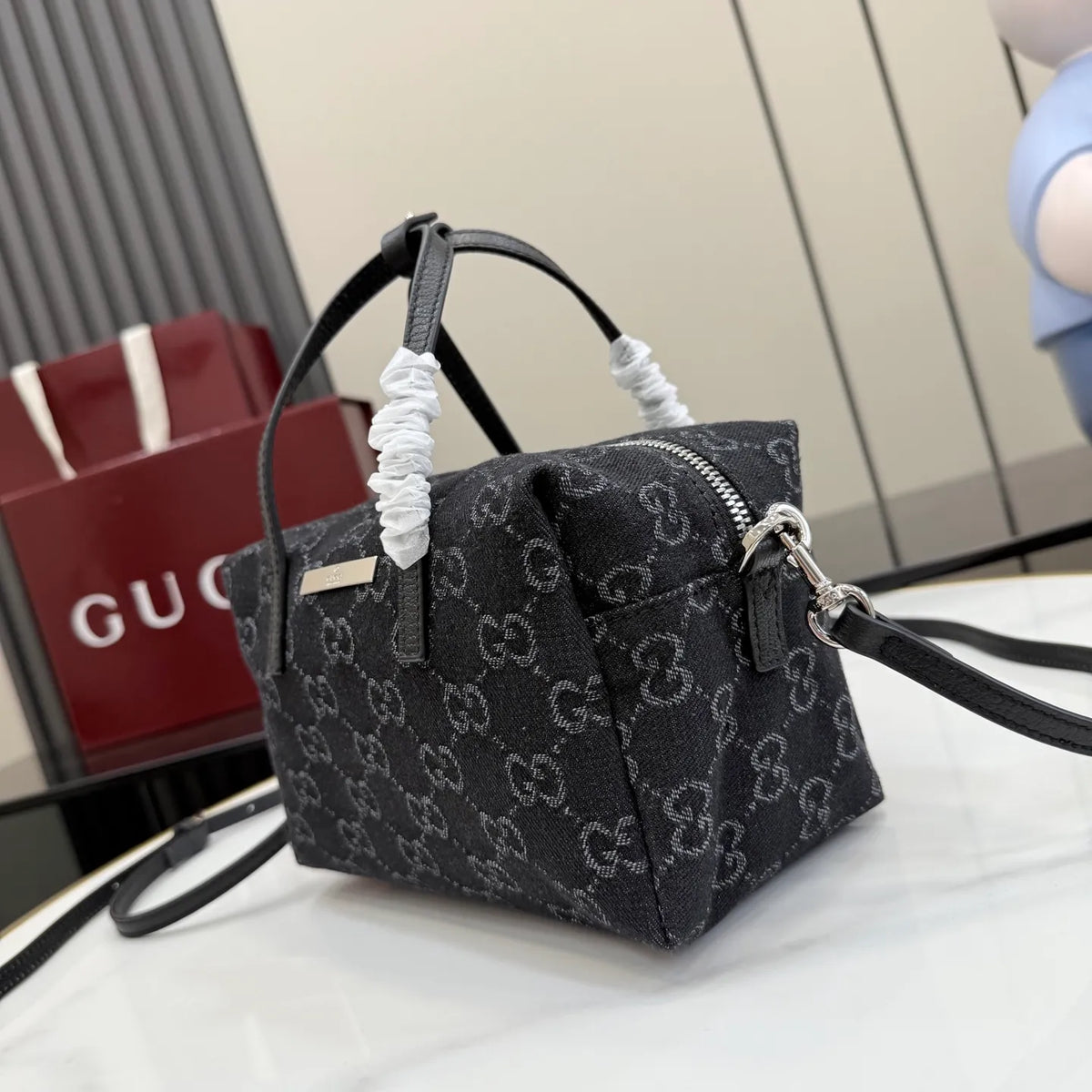 Generation GG Denim 7.9 in Boston Bag 875811