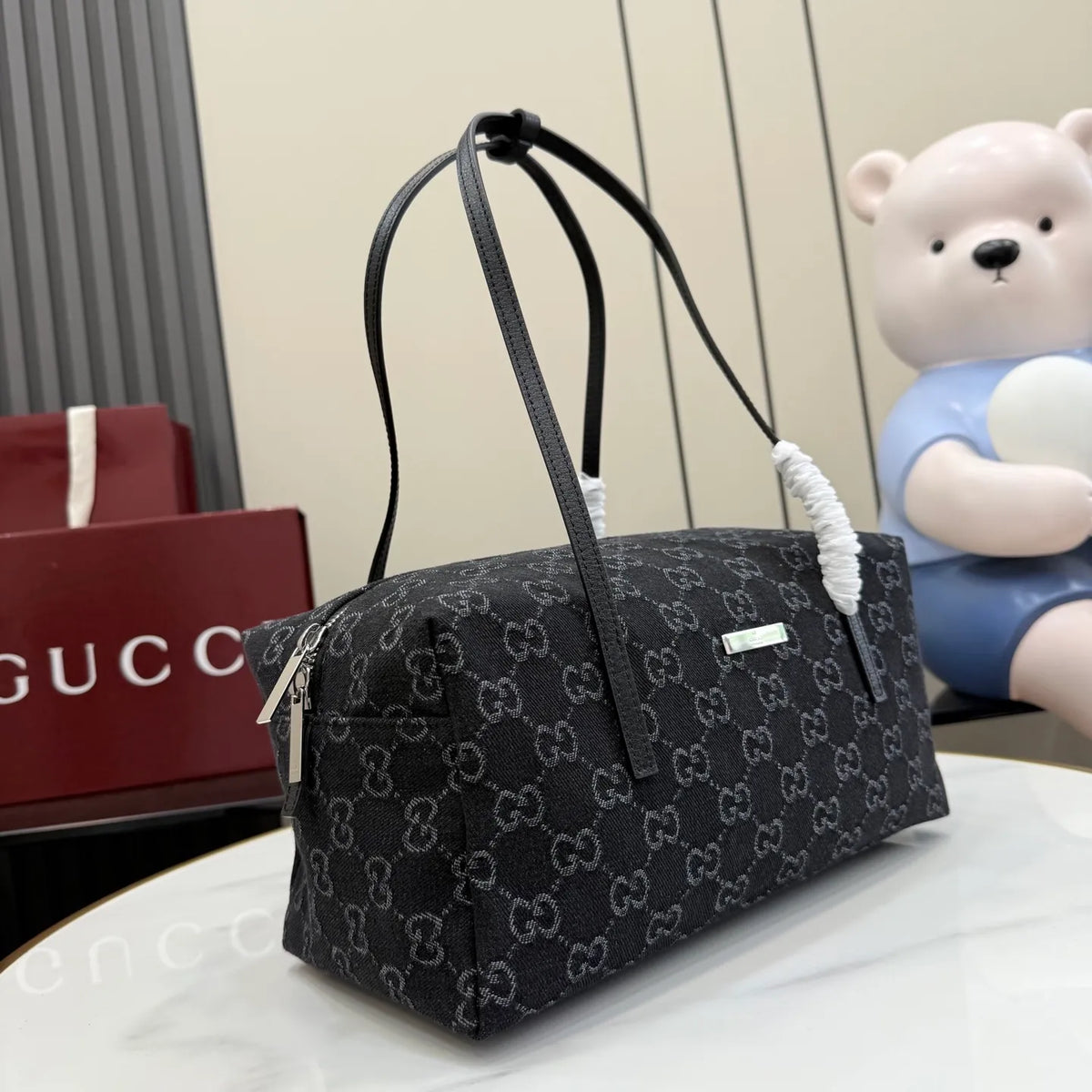 Generation GG Denim Leather 11.4 in Handbag 875228