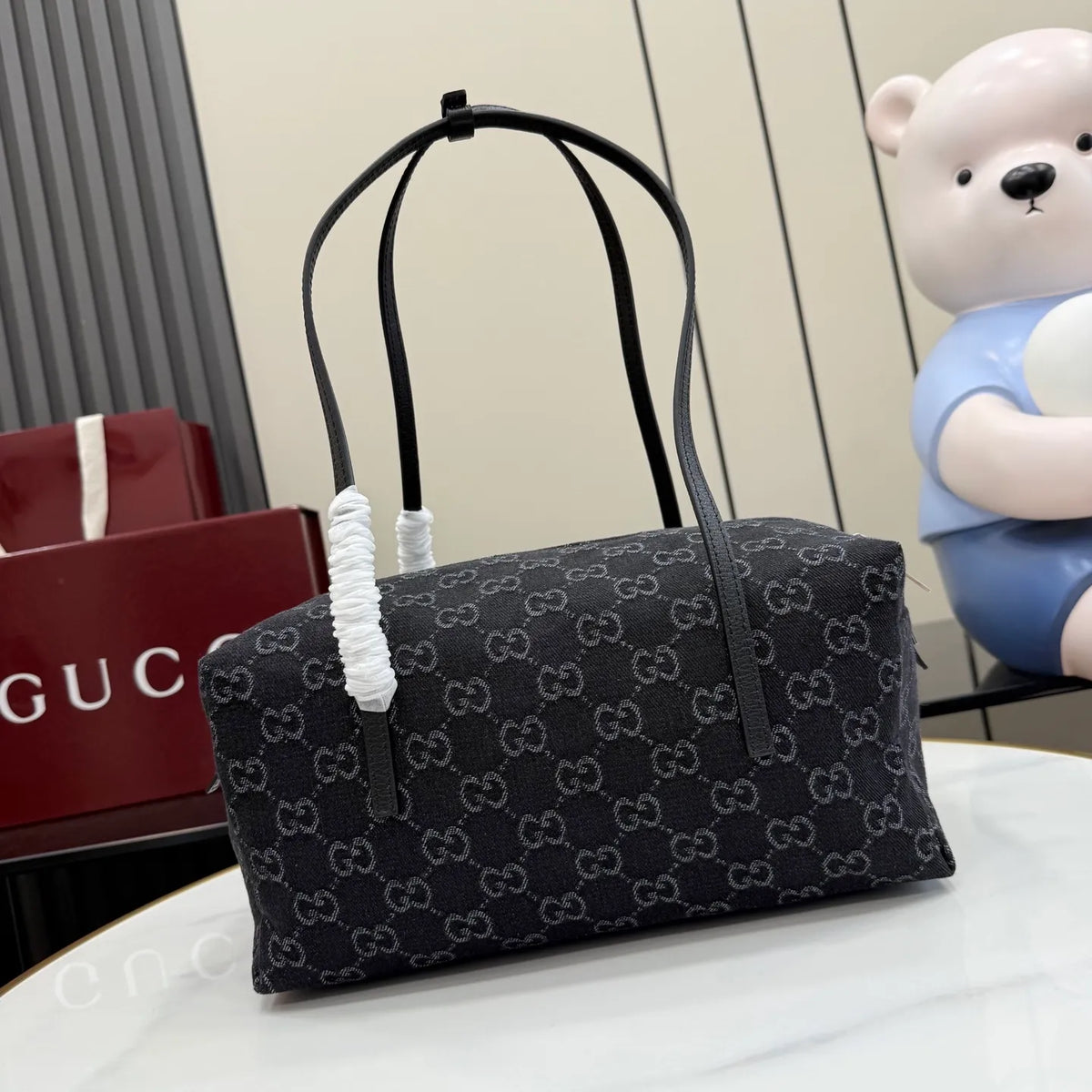 Generation GG Denim Leather 11.4 in Handbag 875228
