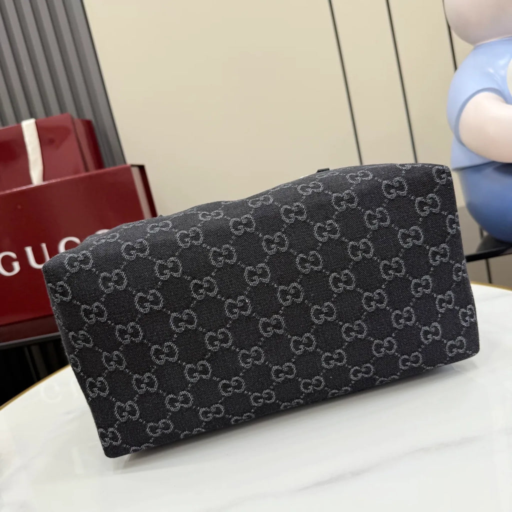 Generation GG Denim Leather 11.4 in Handbag 875228