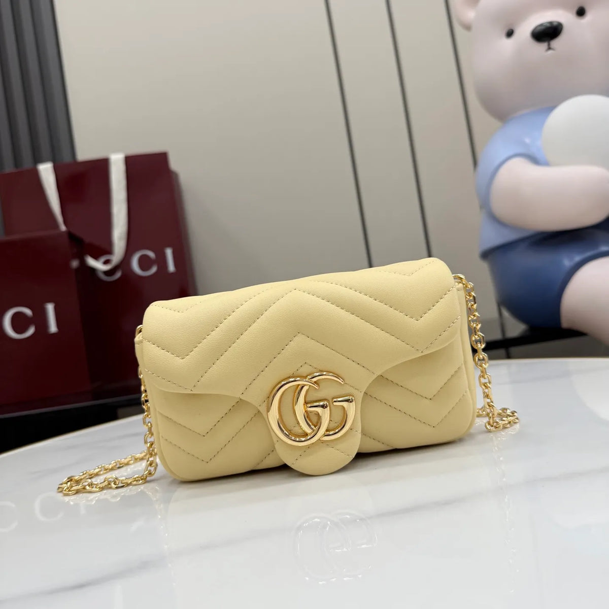 GG Marmont Quilted Nappa Leather 6.5 in Mini Bag 841290