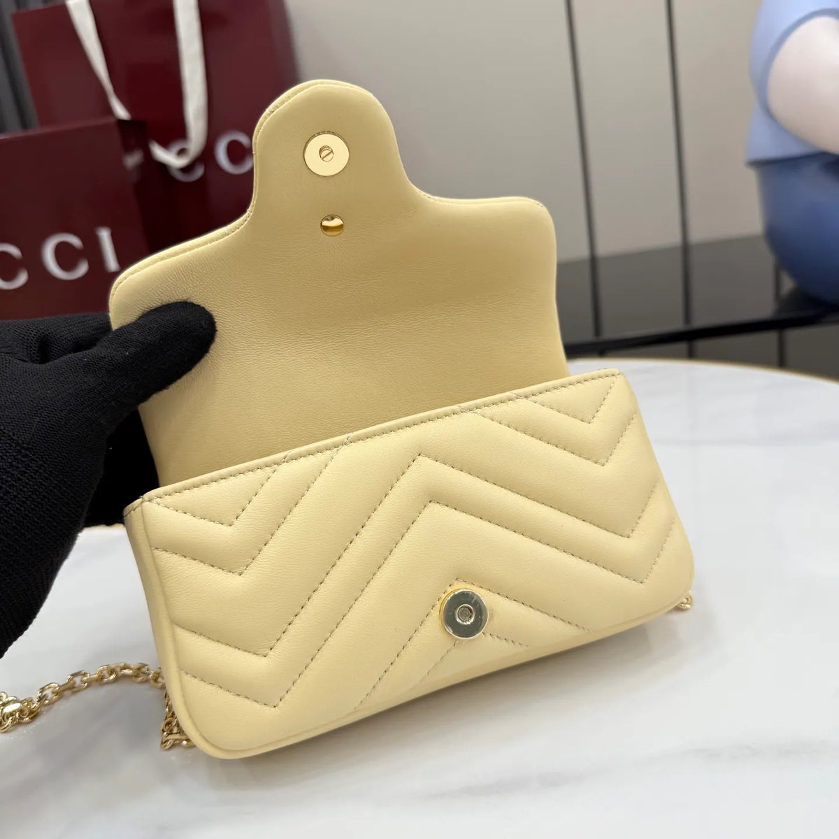 GG Marmont Quilted Nappa Leather 6.5 in Mini Bag 841290