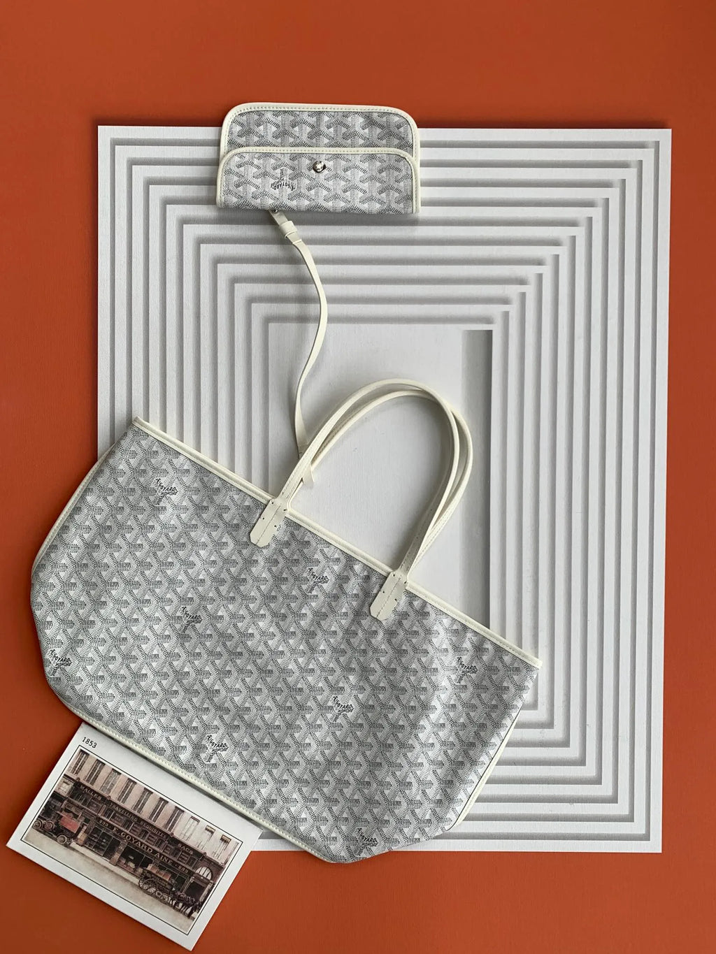 Goyard Anjou Small Tote Bag Leather Coated Canvas 8017