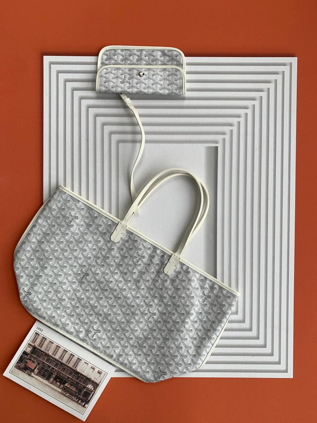 Goyard Anjou Small Tote Bag Leather Coated Canvas 8017