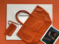 Goyard Anjou Small Tote Bag Leather Coated Canvas 8017