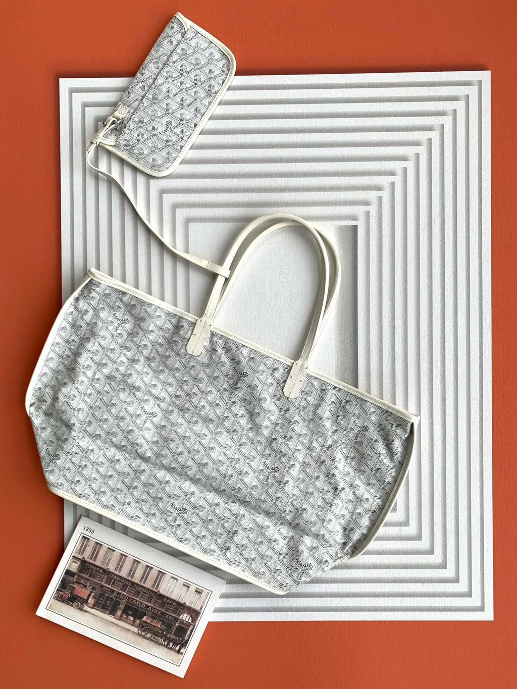 Goyard Anjou Small Tote Bag Leather Coated Canvas 8017