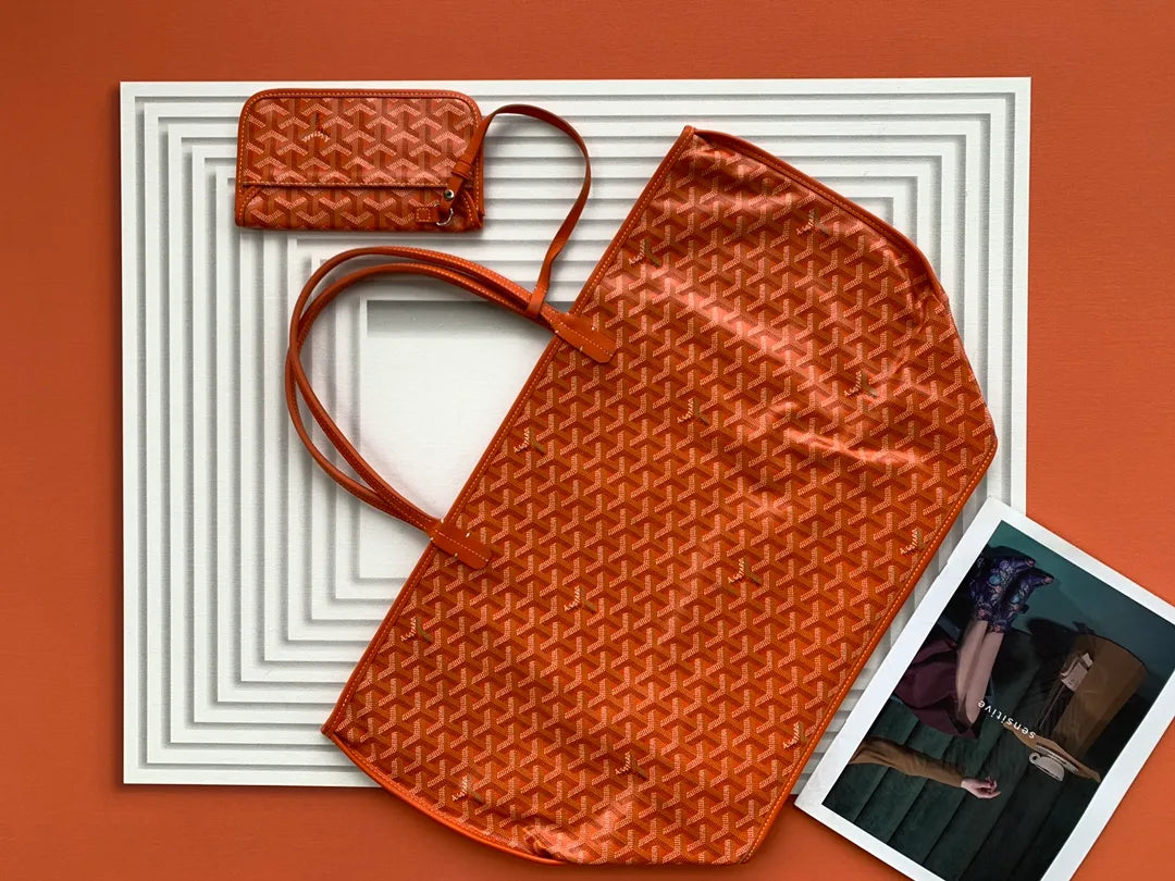 Goyard Anjou Small Tote Bag Leather Coated Canvas 8017