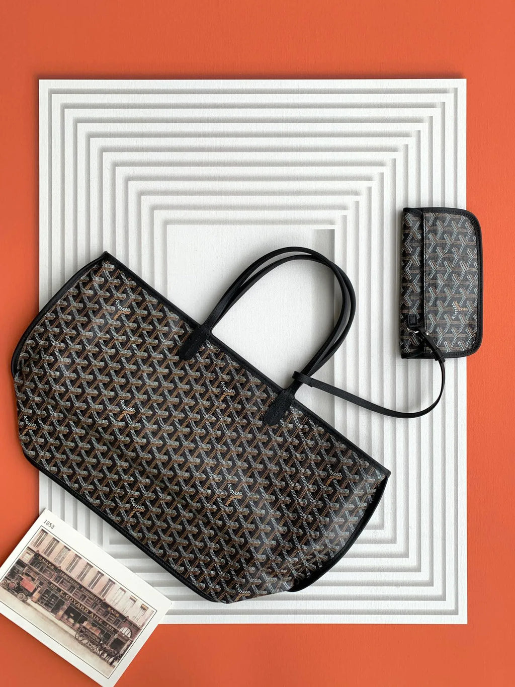 Goyard Anjou Small Tote Bag Leather Coated Canvas 8017