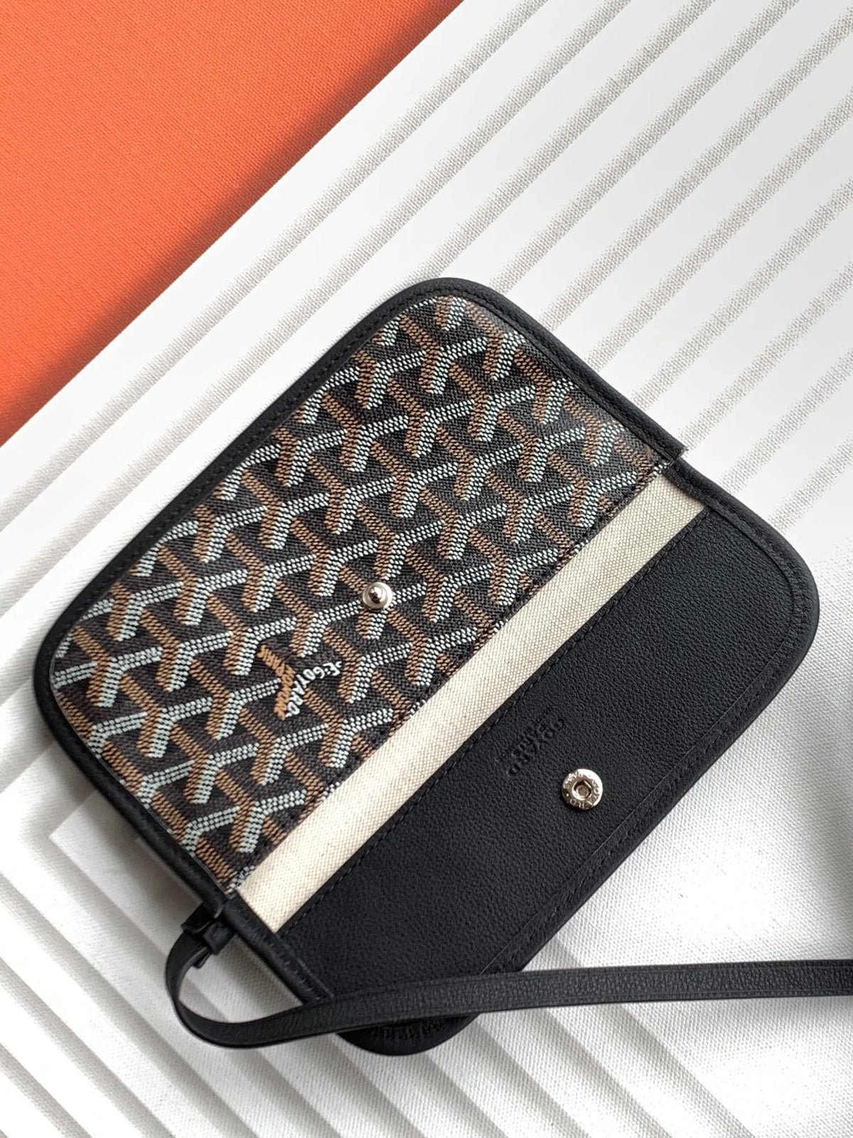 Goyard Anjou Small Tote Bag Leather Coated Canvas 8017