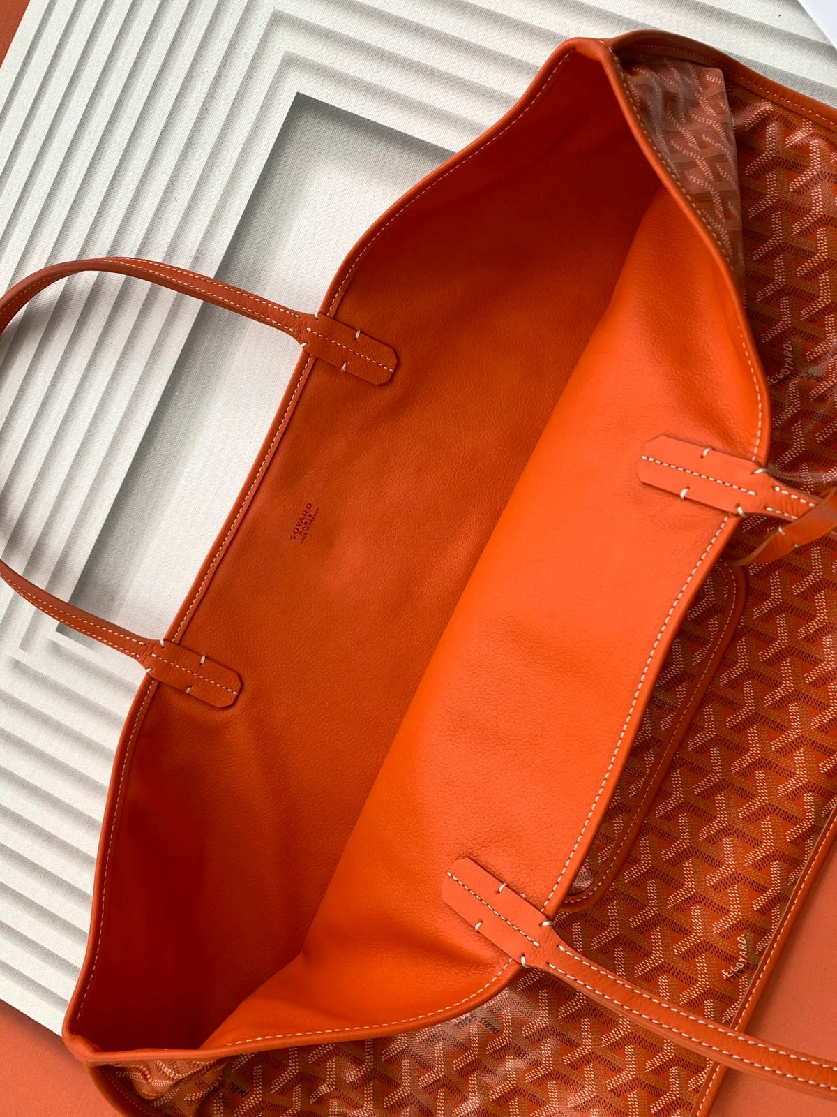 Goyard Anjou Small Tote Bag Leather Coated Canvas 8017