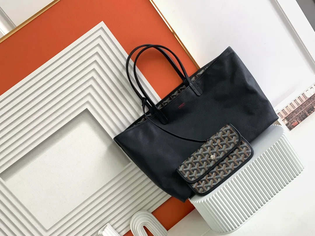 Goyard Anjou Small Tote Bag Leather Coated Canvas 8017