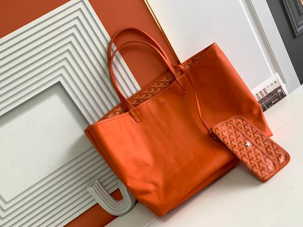 Goyard Anjou Small Tote Bag Leather Coated Canvas 8017