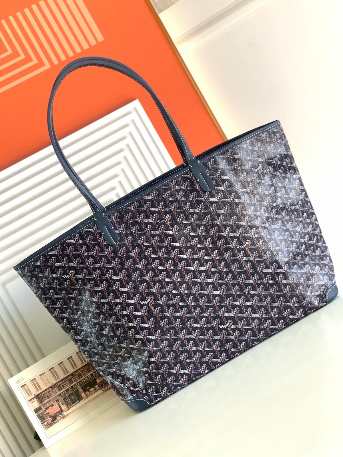 Goyard Artois MM Tote Bag Coated Canvas Leather 8023