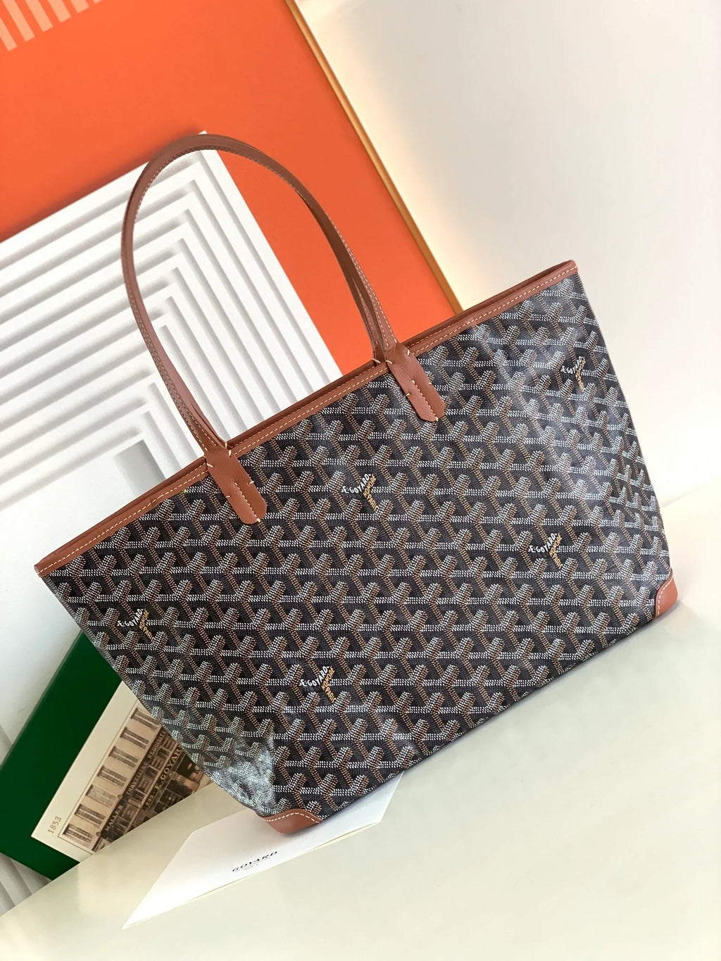 Goyard Artois PM Tote Bag Canvas Leather 8022